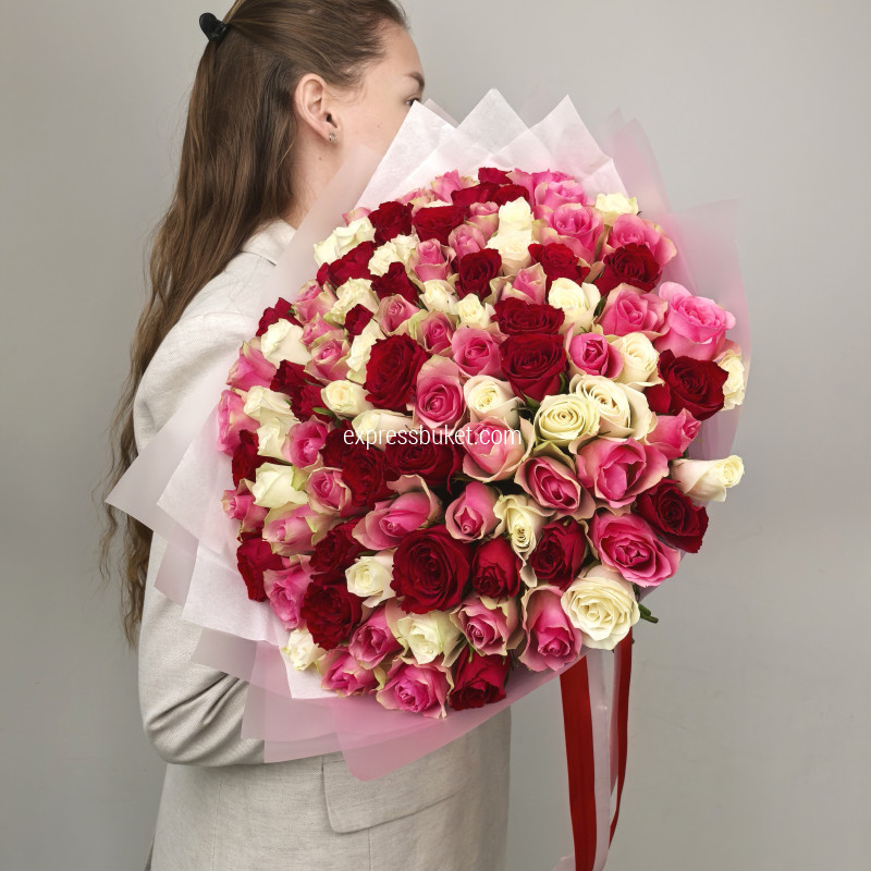 Букет 101 роза микс
